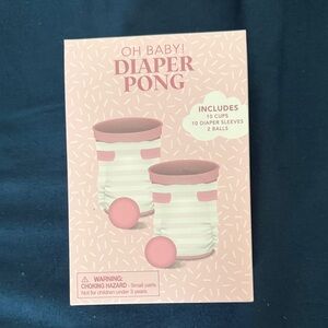 Oh Baby Diaper Pong Game Set - Pink and White